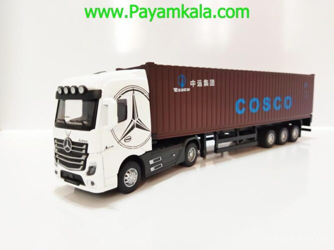 ماکت تریلی بنز آکتروس کانتینردار (ACTROS-JG2602) سفید