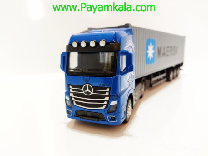 ماکت تریلی بنز آکتروس کانتینردار (ACTROS-JG2602) آبی