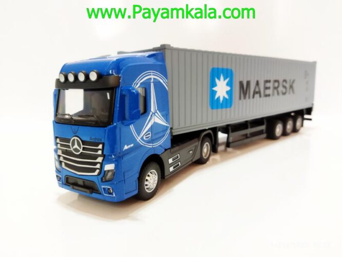 ماکت تریلی بنز آکتروس کانتینردار (ACTROS-JG2602) آبی