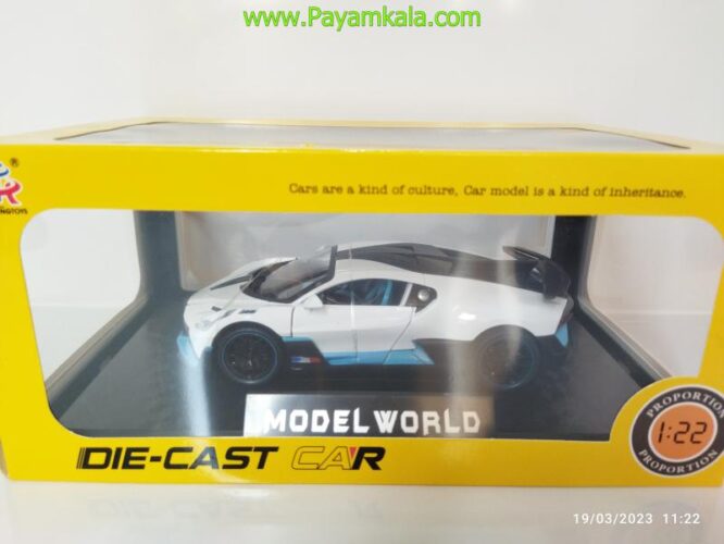 (جعبه دار) ماکت فلزی بوگاتی (Bugatti 1:24)(53522) سفید