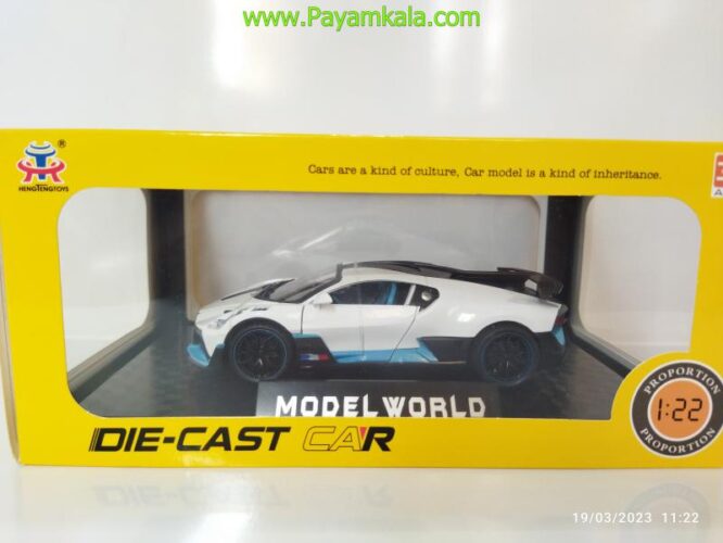 (جعبه دار) ماکت فلزی بوگاتی (Bugatti 1:24)(53522) سفید