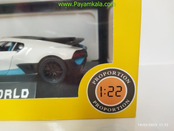 (جعبه دار) ماکت فلزی بوگاتی (Bugatti 1:24)(53522) سفید