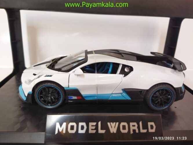 (جعبه دار) ماکت فلزی بوگاتی (Bugatti 1:24)(53522) سفید