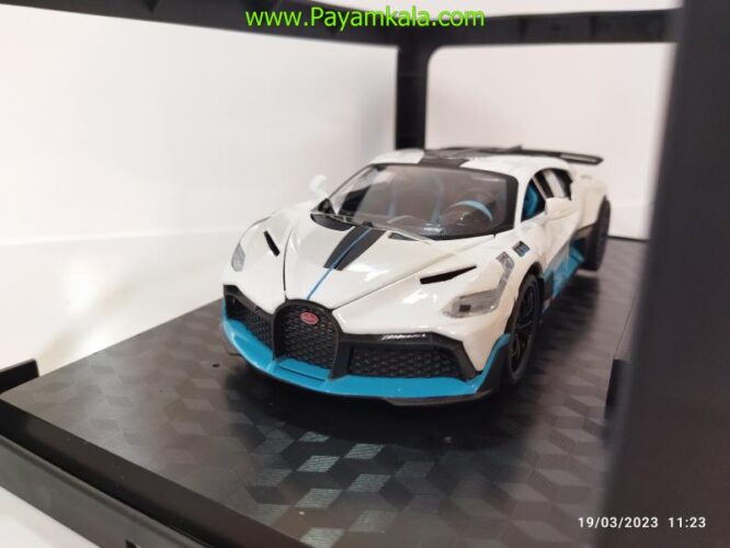 (جعبه دار) ماکت فلزی بوگاتی (Bugatti 1:24)(53522) سفید