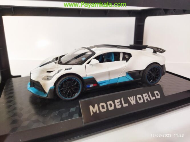 (جعبه دار) ماکت فلزی بوگاتی (Bugatti 1:24)(53522) سفید