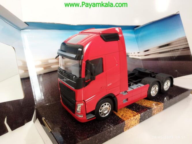 ماکت تریلی ولوو (VOLVO FH) بزرگ 1:32ساخت WELLY (رنگ قرمز)