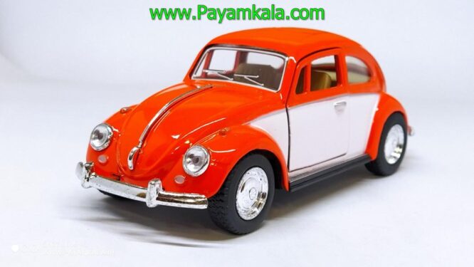 ماشین فلزی فولکس کینزمارت (1967 VOLKSWAGEN BEETLE) نارنجی-سفید