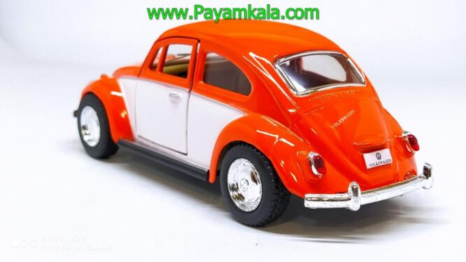 ماشین فلزی فولکس کینزمارت (1967 VOLKSWAGEN BEETLE) نارنجی-سفید