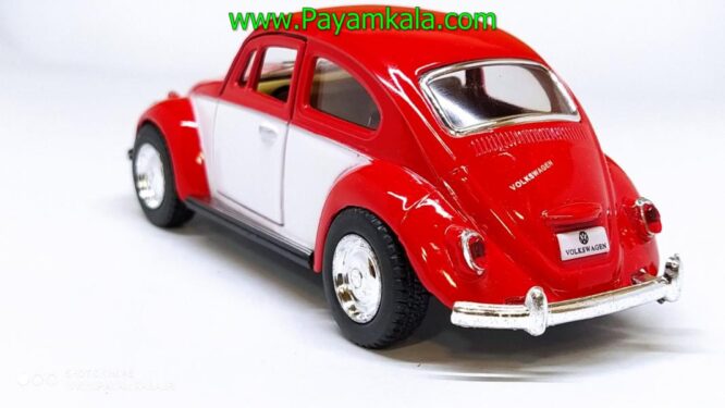 ماشین فلزی فولکس کینزمارت (1967 VOLKSWAGEN BEETLE) قرمز-سفید