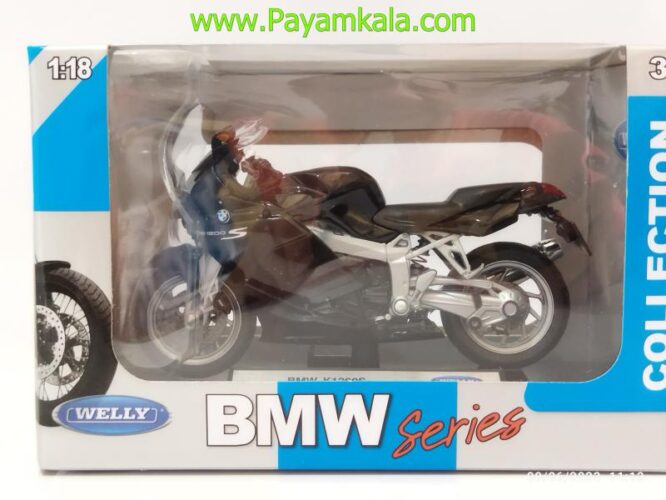 ماکت فلزی موتورسیکلت ب ام و (BMW K1200S BY WELLY)(1/18)