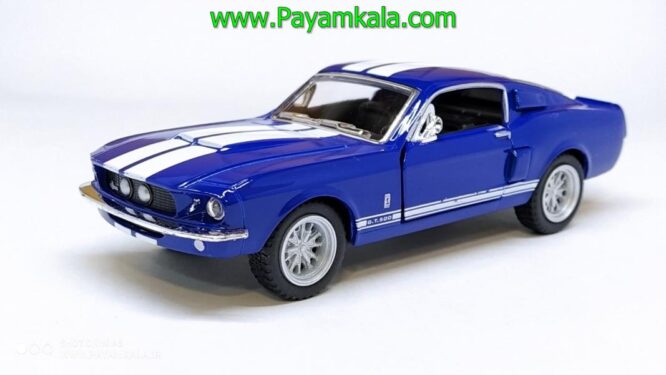 ماشین فلزی شلبی کینزمارت (KINSMART)(1967 SHELBY GT-500 1:38) آبی