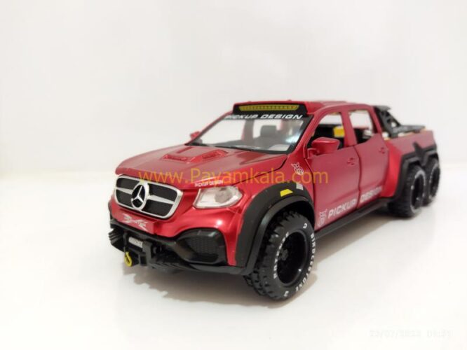 (جعبه دار) بنز پیکاپ شش چرخ (BENZ CHIMEI 1:28)(M305) قرمز