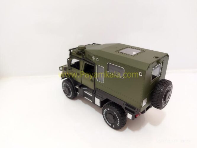 (جعبه دار) ماکت فلزی بنز یونیماگ (UNIMOG CHIMEI) (1:24) سبز