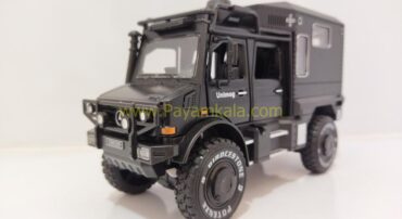 (جعبه دار) ماکت فلزی بنز یونیماگ (UNIMOG CHIMEI) (1:24) مشکی