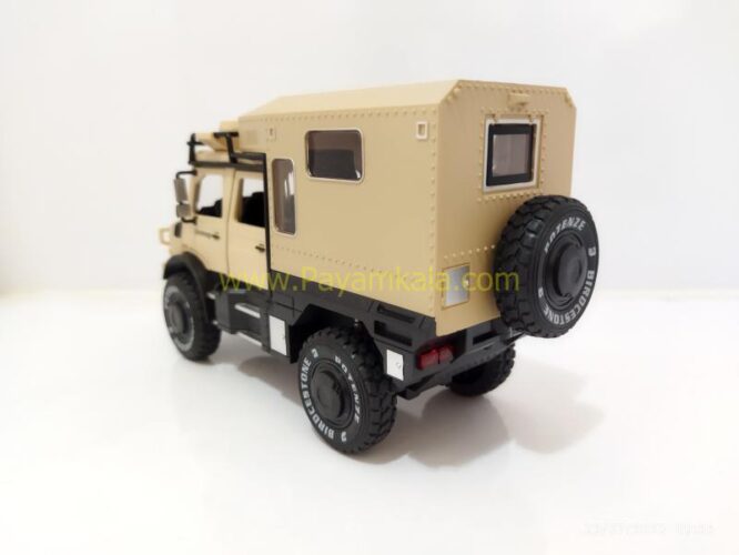 (جعبه دار) ماکت فلزی بنز یونیماگ (UNIMOG CHIMEI) (1:24) کرم