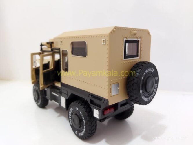 (جعبه دار) ماکت فلزی بنز یونیماگ (UNIMOG CHIMEI) (1:24) کرم