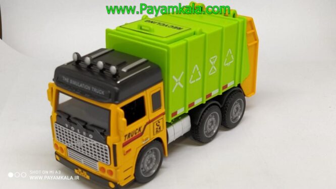 کامیون حمل زباله (W9608) زرد-سبز