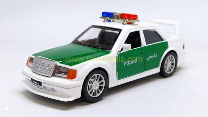 ماشین فلزی بنز پلیس (E230-W124)(3382YT) سبز