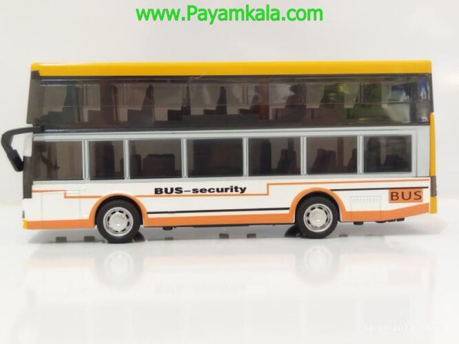 ماشین اسباب بازی فلزی اتوبوس دوطبقه (CARTOON BUS)(YD631) سفید