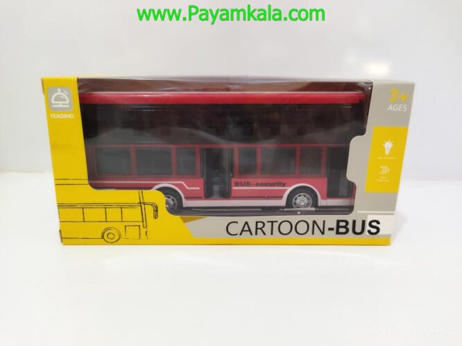 ماشین اسباب بازی فلزی اتوبوس دوطبقه (CARTOON BUS)(YD631) قرمز