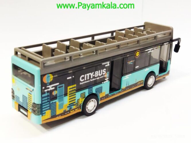 ماشین اسباب بازی فلزی اتوبوس دوطبقه (CITY BUS)(YD630A) سبز