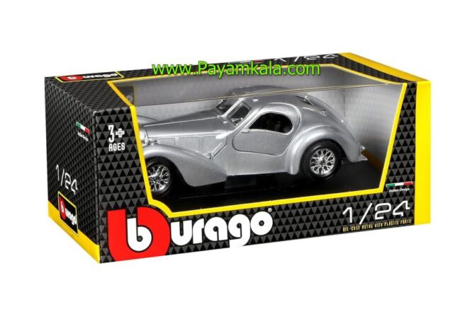 ماکت بوگاتی آتلانتیک (BUGATTI ATLANTIC) (BURAGO) نقره ای