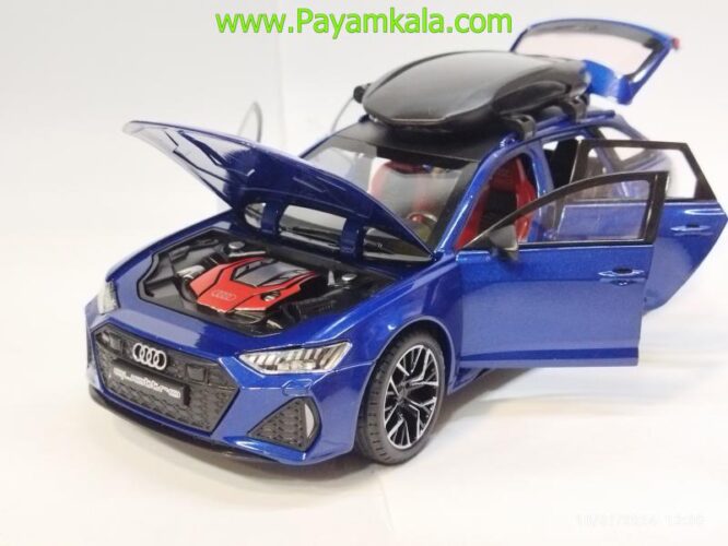 ماشین اسباب بازی آئودی (AUDI RS6 1.24 JFL)(جعبه دار) آبی