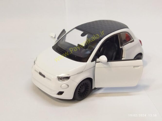 Metal car Fiat 500 (FIAT 500 KINSMART) (KT5440 1:28) white