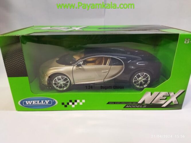 Big Bugatti Chiron Metal Car Replica (1:24) (BUGATTI CHIRON) (BY WELLY) Golden