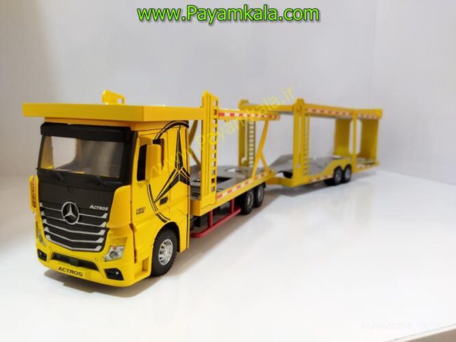 ماکت تریلی خودروبر مرسدس-بنز آکتروس (BENZ ACTROS 1851)(1:24) زرد