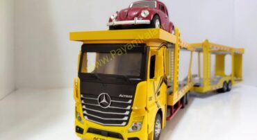 ماکت تریلی خودروبر مرسدس-بنز آکتروس (BENZ ACTROS 1851)(1:24) زرد