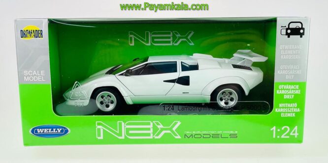 ماکت ماشین فلزی لامبورگینی کانتاش (LAMBORGHINI COUNTACH LP 5000S WELLY)(1:24) سفید