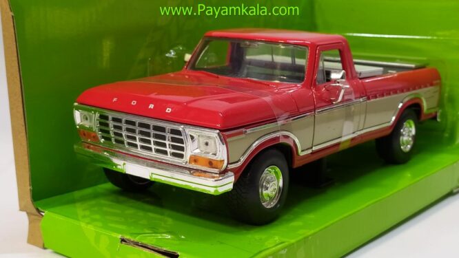 ماکت فورد وانت (FORD F-150 1979 PICKUP)(1:24) قرمز طرح گل آلود