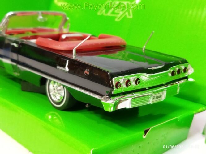 ماکت ماشین فلزی شورلت ایمپالا بزرگ (1:24)(1963 CHEVROLET IMPALA WELLY) مشکی