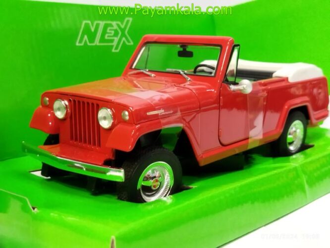 ماکت فلزی جیپ کماندو (JEEP JEEPSTER COMMANDO ROADSTER 1967 WELLY) قرمز