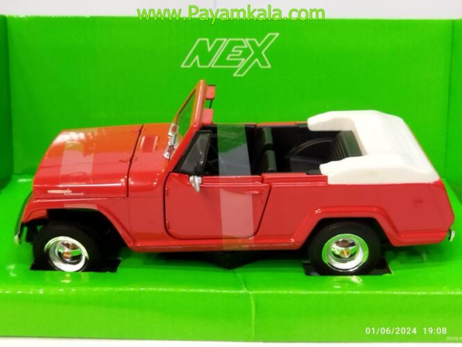 ماکت فلزی جیپ کماندو (JEEP JEEPSTER COMMANDO ROADSTER 1967 WELLY) قرمز