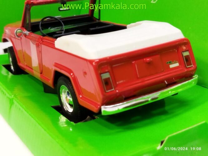 ماکت فلزی جیپ کماندو (JEEP JEEPSTER COMMANDO ROADSTER 1967 WELLY) قرمز