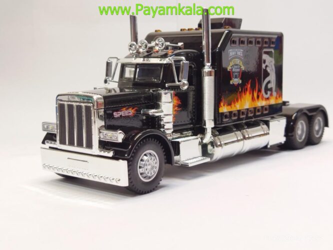 ماکت تریلی پیتربیلت (PETERBILT KINGSTOY) دومحور مشکی