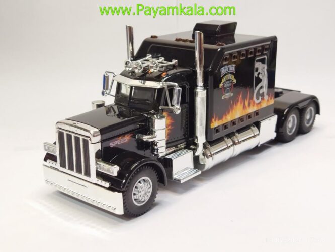 ماکت تریلی پیتربیلت (PETERBILT KINGSTOY) دومحور مشکی