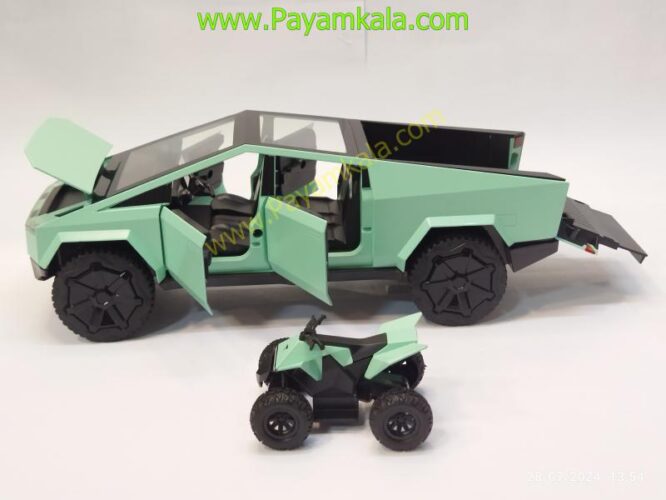 ماکت تسلا سایبر تراک با موتور (Tesla Cybertruck XHO) (1:24) سبز