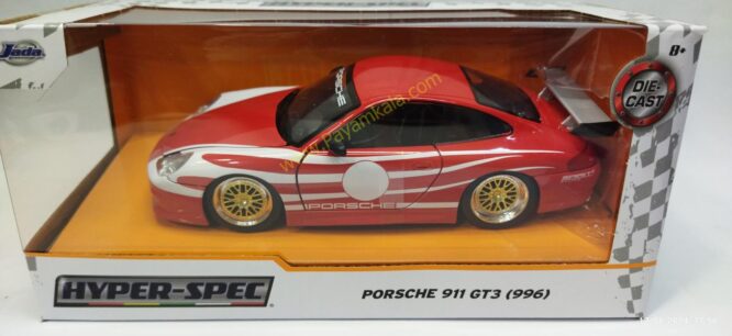 ماشین فلزی پورشه (PORSCHE 911 GT3 996)(JADA 1:24) قرمز