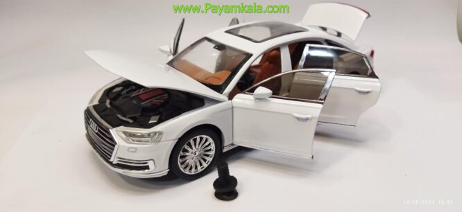 ماشین فلزی آئودی (AUDI A8 CHEZHI) (1:24) سفید