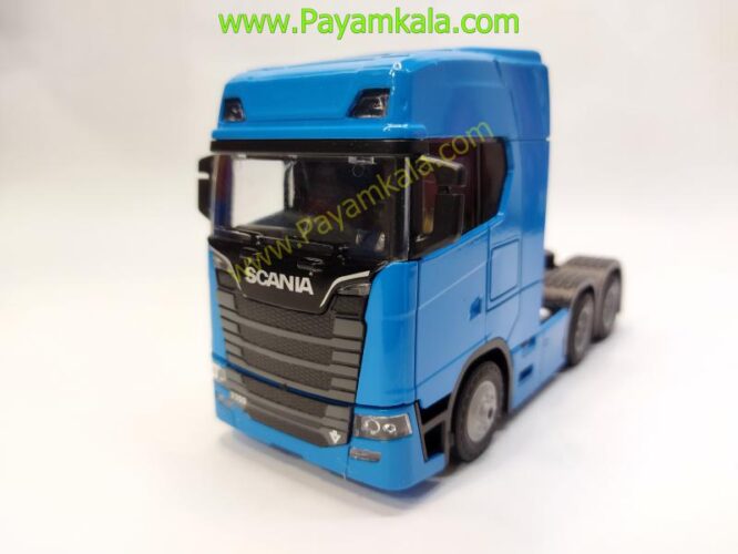 ماکت تریلی اسکانیا (SCANIA-JS1081) آبی روشن