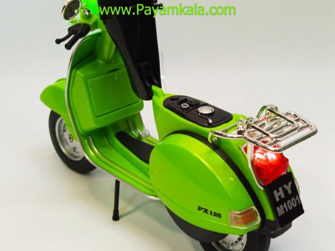 ماکت فلزی موتورسیکلت وسپا (VESPA PX125 1:12) سبز