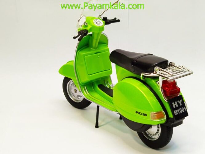 ماکت فلزی موتورسیکلت وسپا (VESPA PX125 1:12) سبز