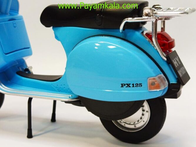 ماکت فلزی موتورسیکلت وسپا (VESPA PX125 1:12) آبی