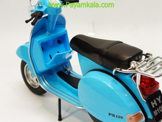 ماکت فلزی موتورسیکلت وسپا (VESPA PX125 1:12) آبی