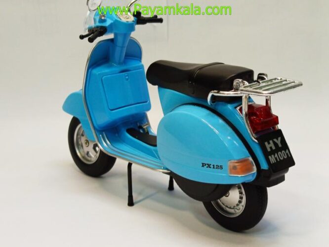 ماکت فلزی موتورسیکلت وسپا (VESPA PX125 1:12) آبی