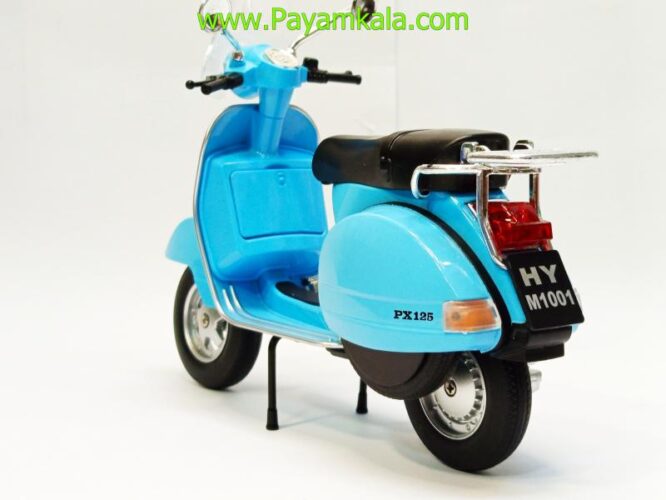 ماکت فلزی موتورسیکلت وسپا (VESPA PX125 1:12) آبی