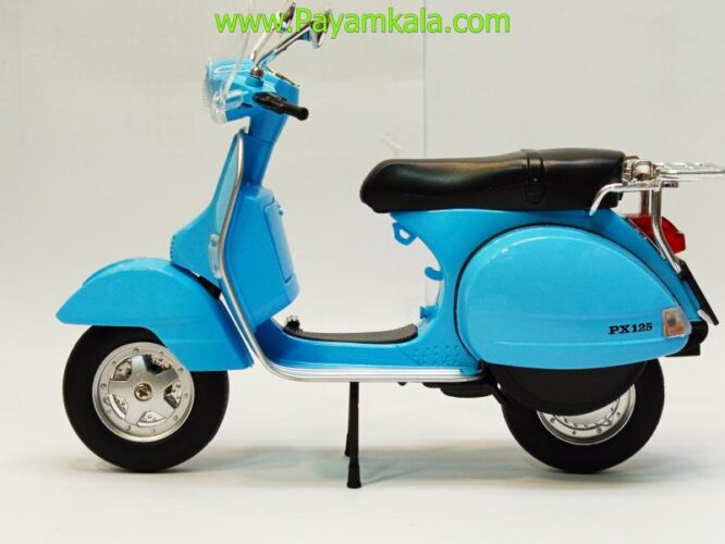 ماکت فلزی موتورسیکلت وسپا (VESPA PX125 1:12) آبی